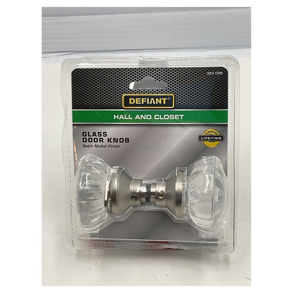 Defiant Satin Nickel Fluted Glass Door Knob Set‎ Hall & Closet 393 098 New